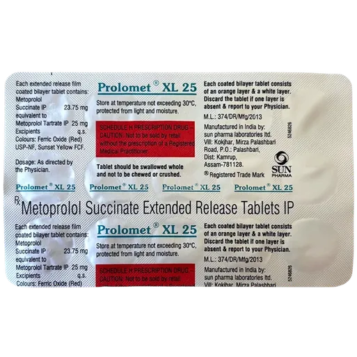 prolomet xl 25mg tablet 15's